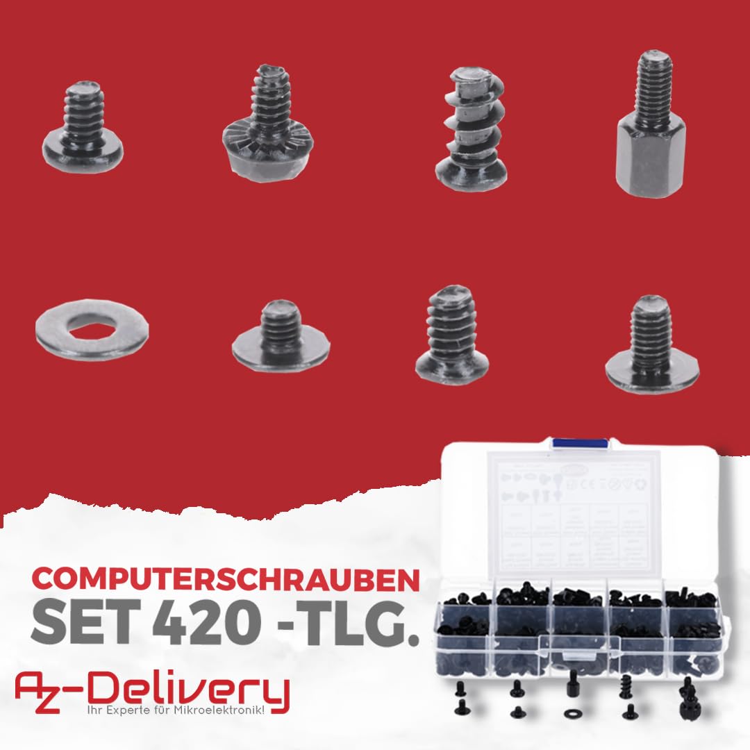 az-delivery-420-stk-pc-schrauben-set-computer-schrauben-aus-karbonstahl image 3