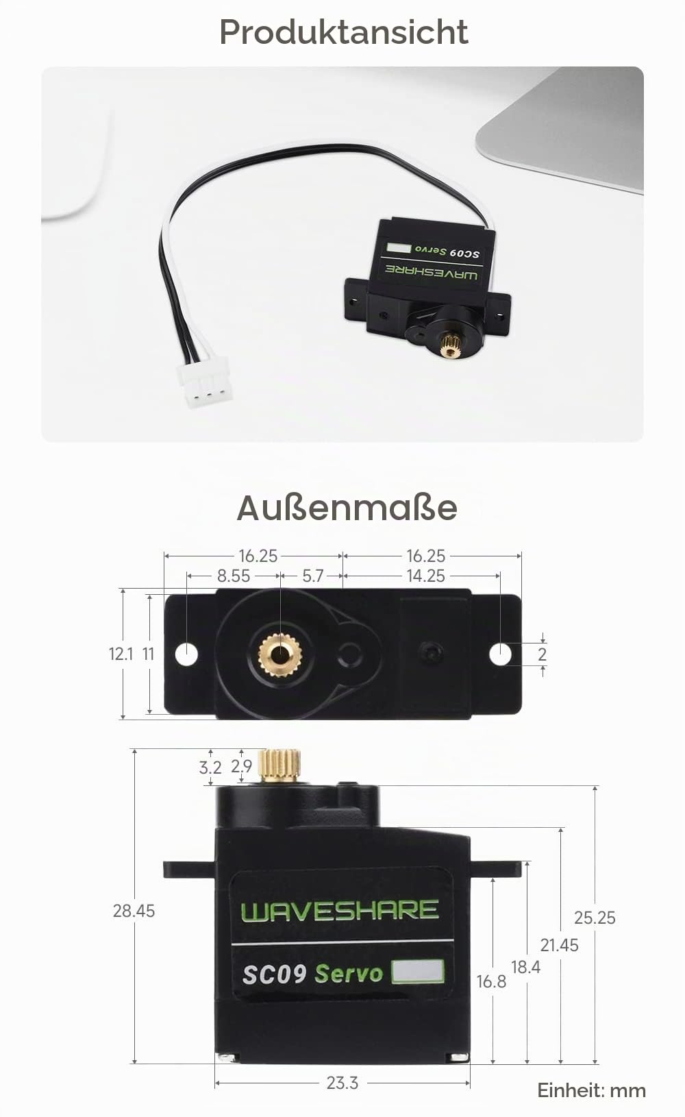 waveshare-2-3kg-dual-axis-serial-bus-servo-300-f-r-roboter image 8