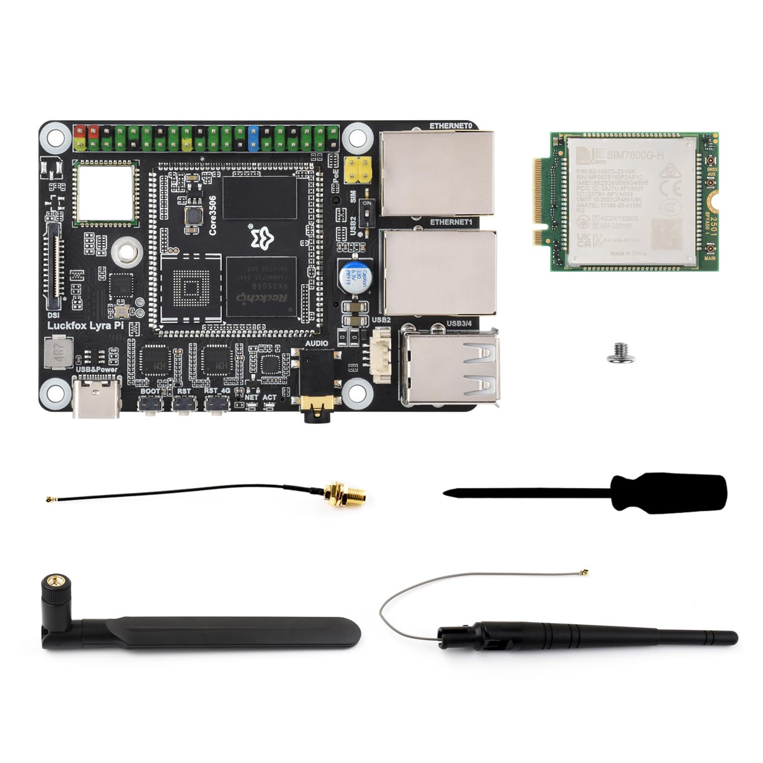 waveshare-luckfox-lyra-pi-b-w-4g-kit-linux-micro-entwicklungsboard-core3506-ohne image 1