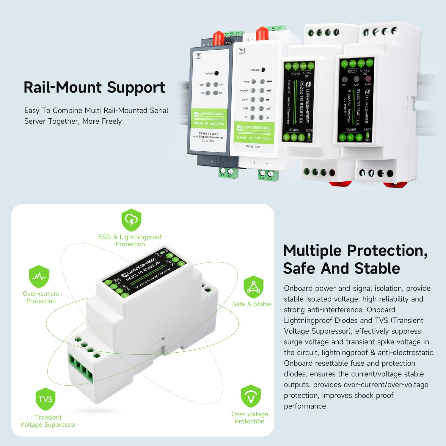 waveshare-rs232-zu-rs485-konverter-b-aktiv-isoliert-mit-hutschienen-geh-use image 6