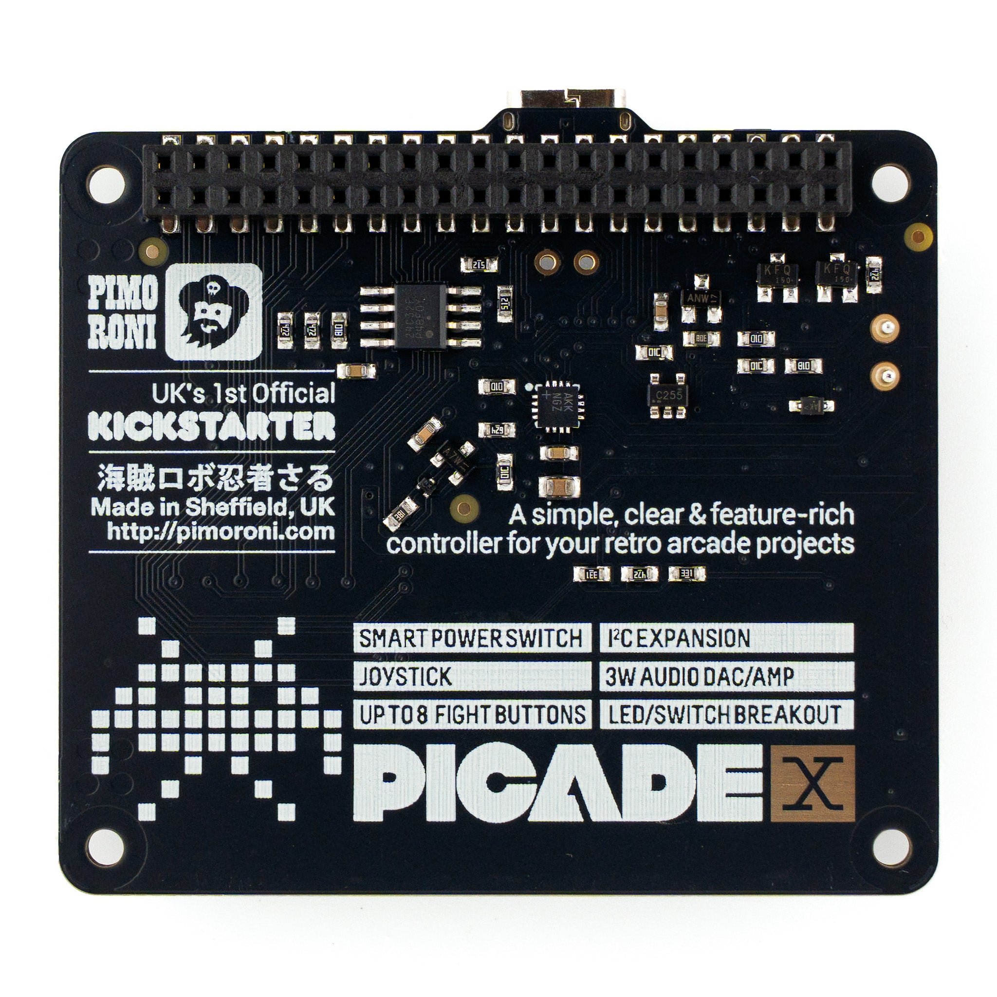 pimoroni-picade-x-hat-usb-c-arcade-controller-board-f-r-raspberry-pi image 3