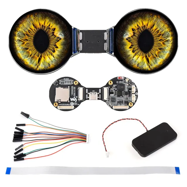 waveshare-esp32-s3-1-28-zoll-double-eye-round-lcd-board-dual-ips-240x240-mit-aud image 1