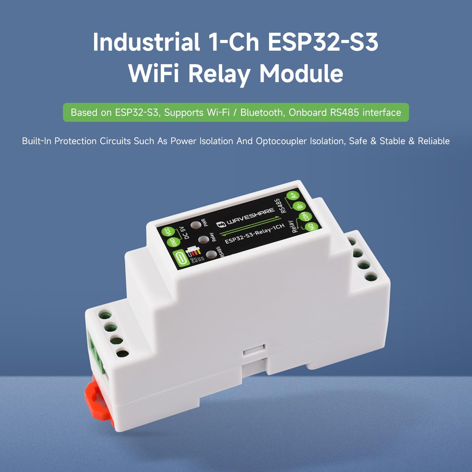waveshare-industrial-1-kanal-esp32-s3-wifi-relaismodul-rs485-hutschiene image 3