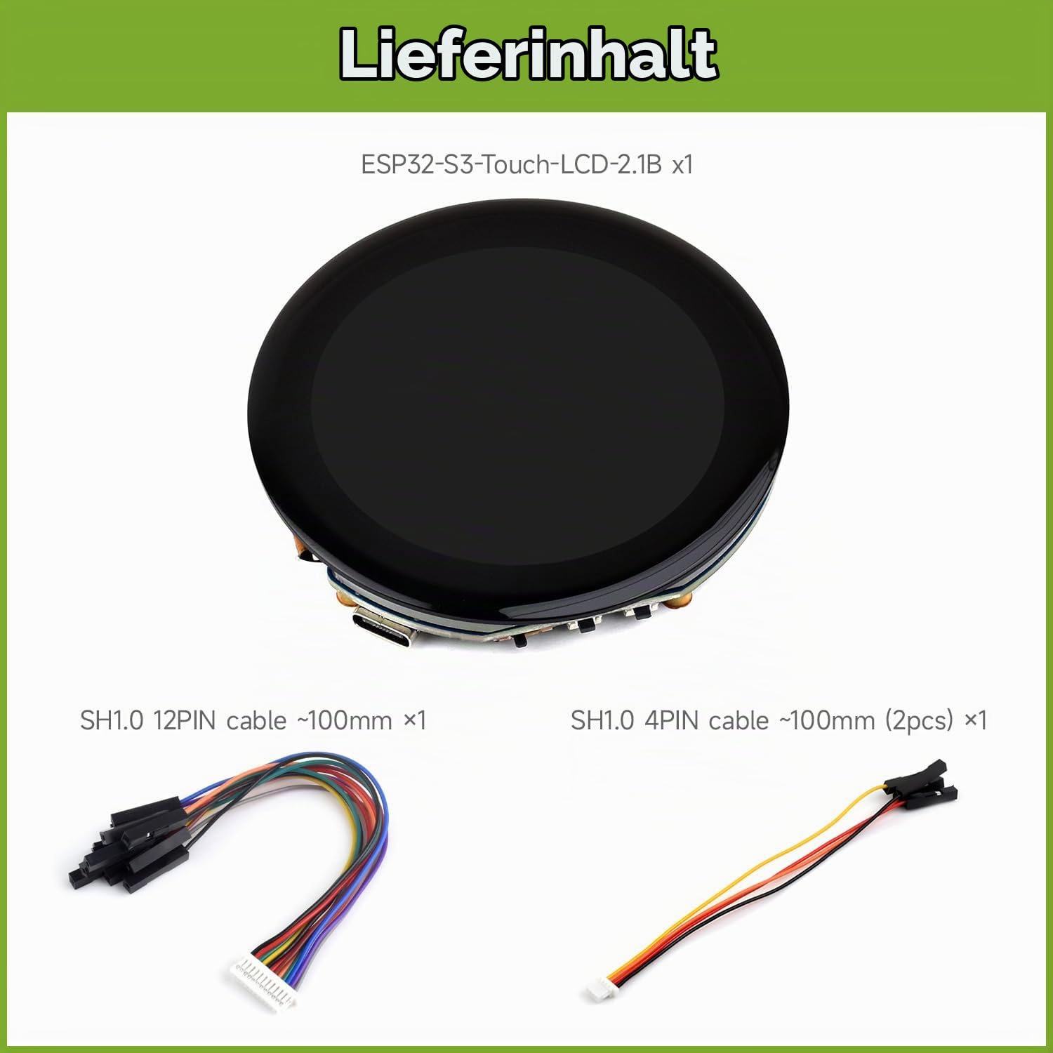 waveshare-esp32-s3-2-1-zoll-touch-round-display-entwicklungsboard-480x480-ips-2- image 2