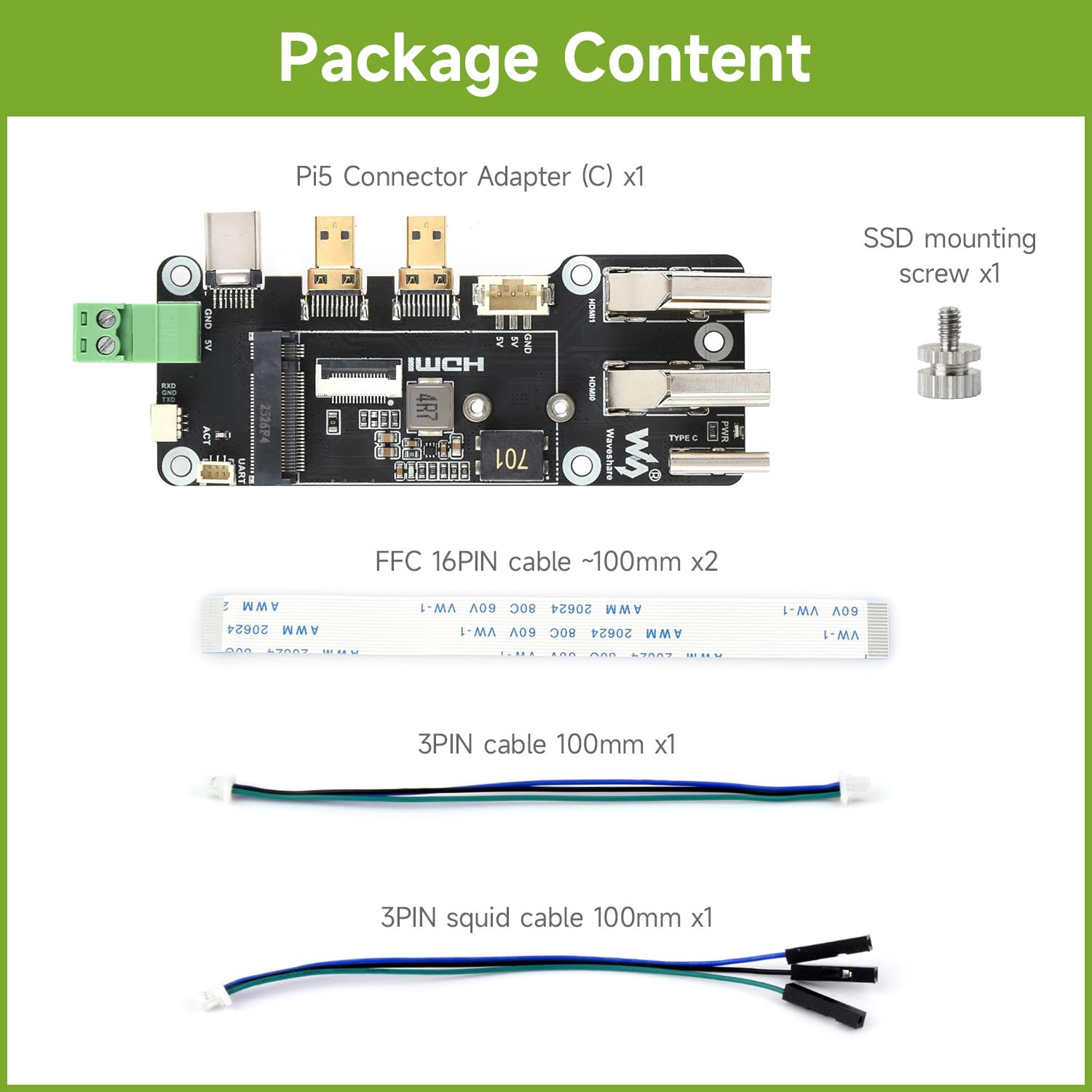 waveshare-pcie-zu-m-2-multifunktions-adapter-f-r-raspberry-pi-5-dual-4k image 2