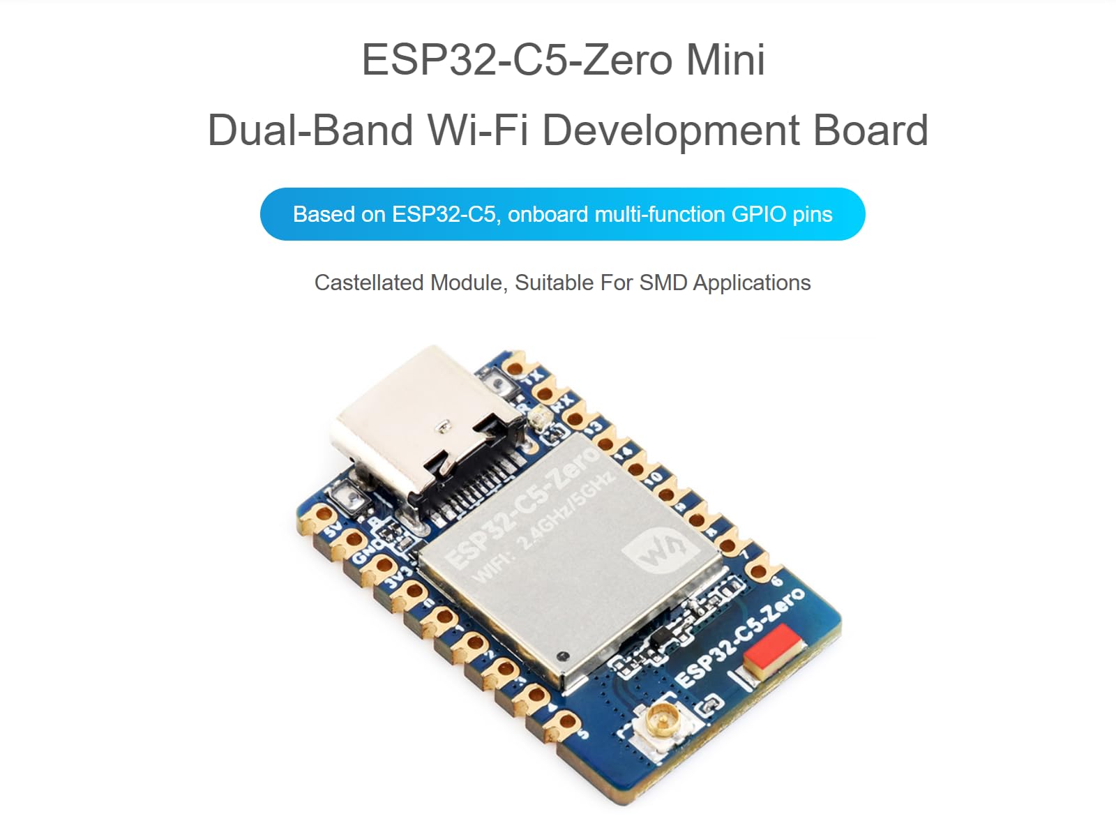 waveshare-esp32-c5-zero-mini-wi-fi-entwicklungsboard-ohne-header-dual-band-wi-fi image 2