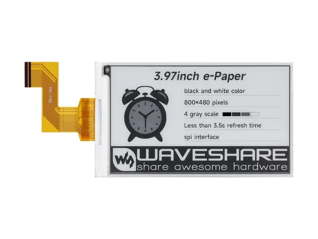 waveshare-3-97-zoll-e-paper-raw-display-800x480-schwarz-wei-spi image 1
