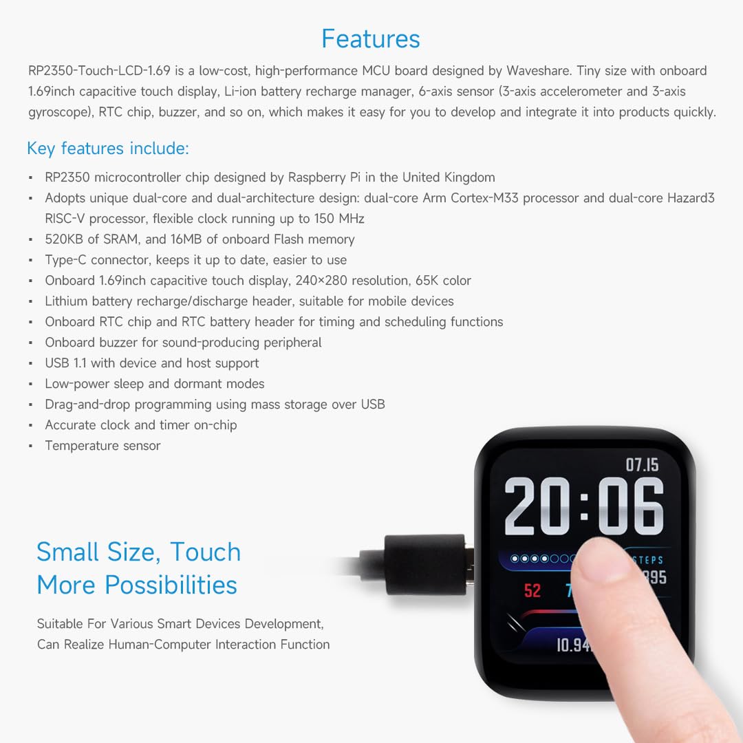 waveshare-rp2350-touch-lcd-1-69-mikrocontroller-board-mit-1-69-zoll-touch-displa image 4