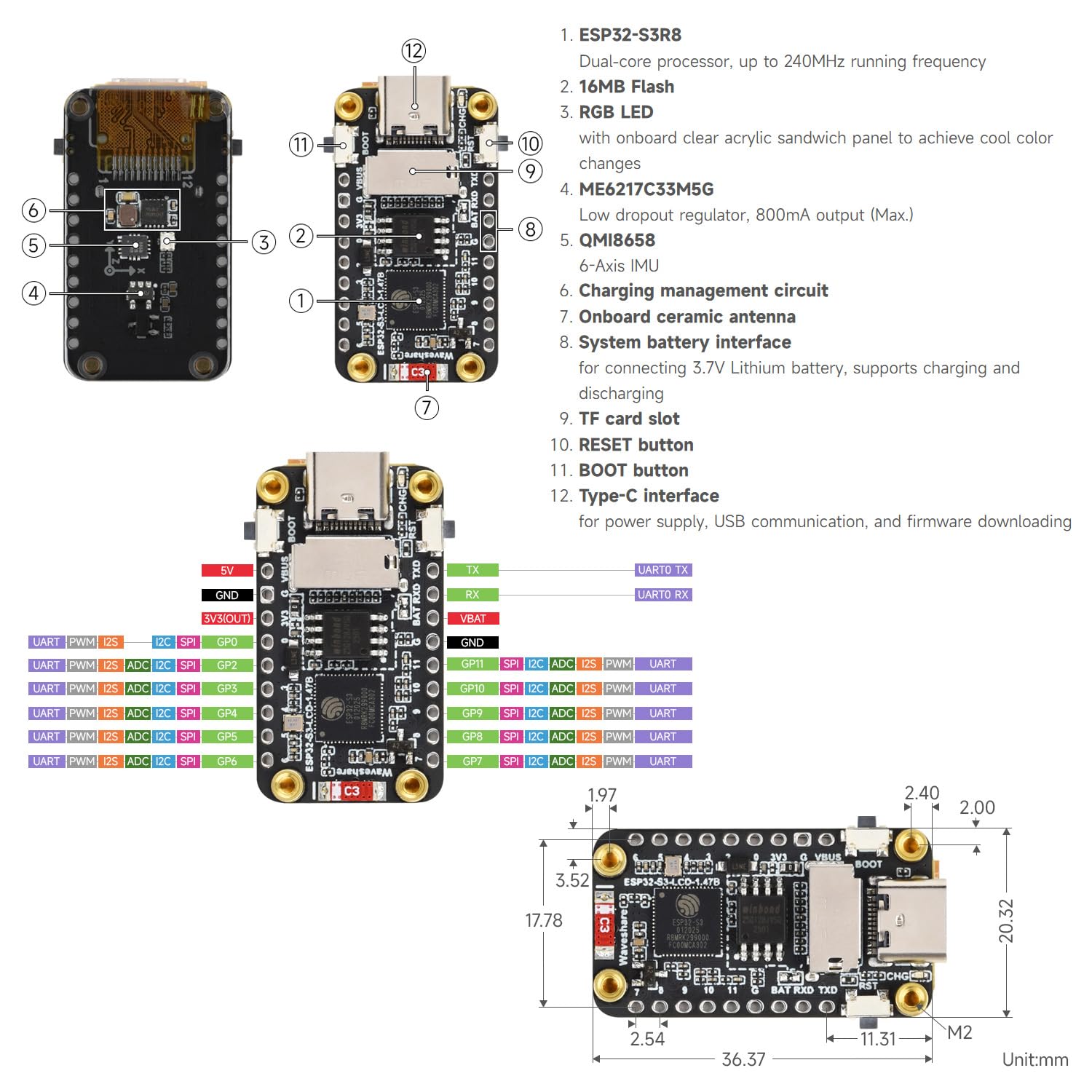 waveshare-esp32-s3-1-47-zoll-lcd-display-board-172x320 image 6