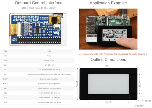 waveshare-2-13-zoll-touch-e-paper-e-ink-display-hat-f-r-raspberry-pi-schwarz-wei image 8