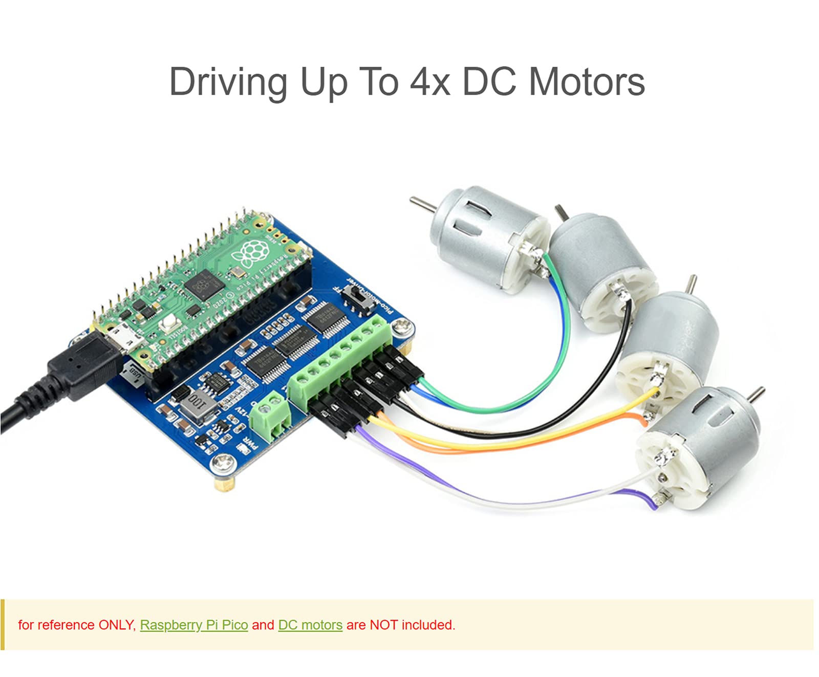 waveshare-dc-motortreiber-modul-f-r-raspberry-pi-pico-4x-dc-motor-pca9685-pwm-tb image 5