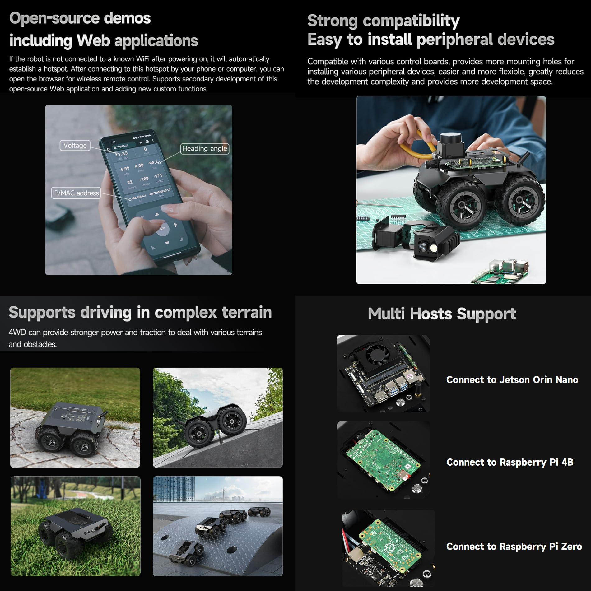 waveshare-wave-rover-4wd-roboter-chassis-full-metal-mit-esp32-ups-und-oled image 5