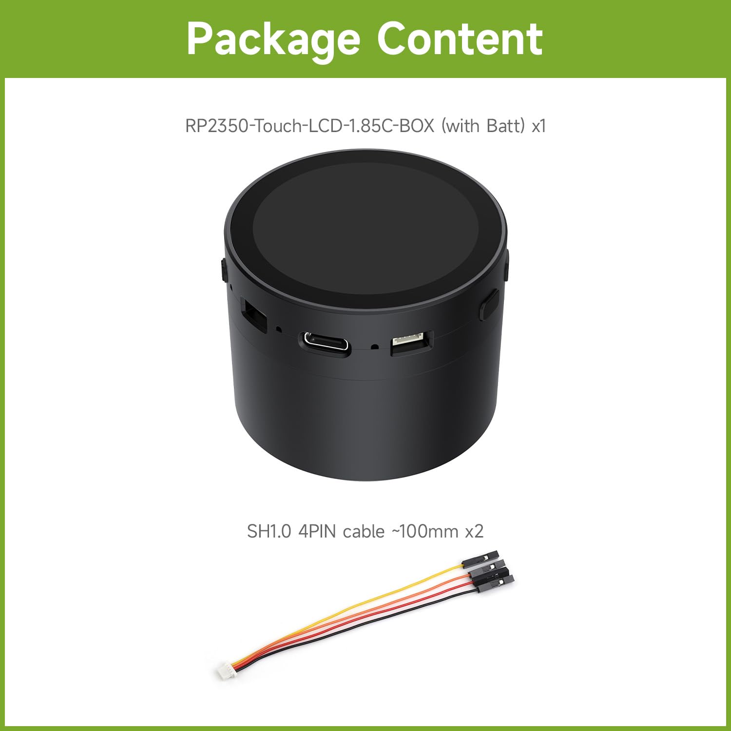 waveshare-rp2350-1-85-zoll-round-lcd-entwicklungsboard-360-x-360-65k-farben-dual image 2