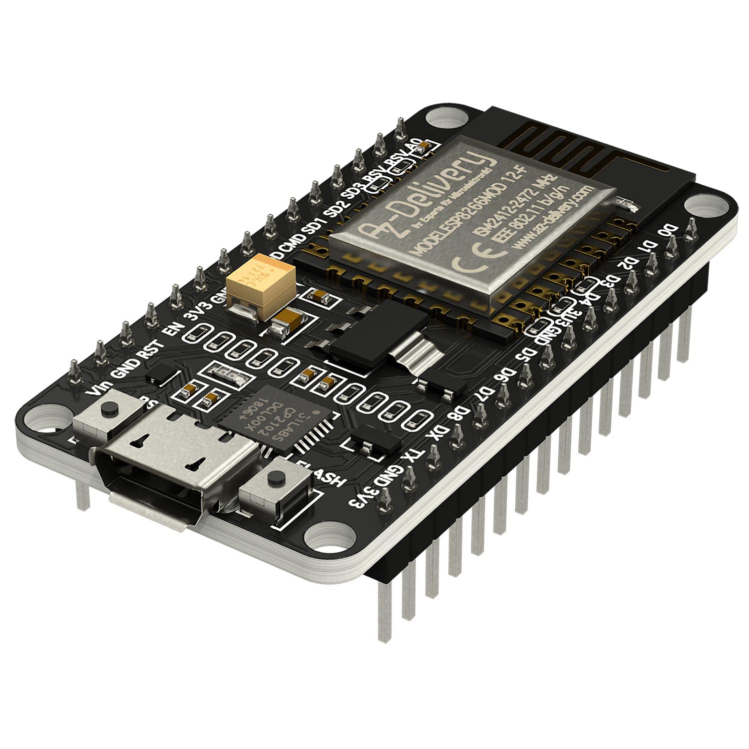 az-delivery-nodemcu-lua-amica-modul-v2-esp8266-esp-12f-wifi-development-board-mi image 1