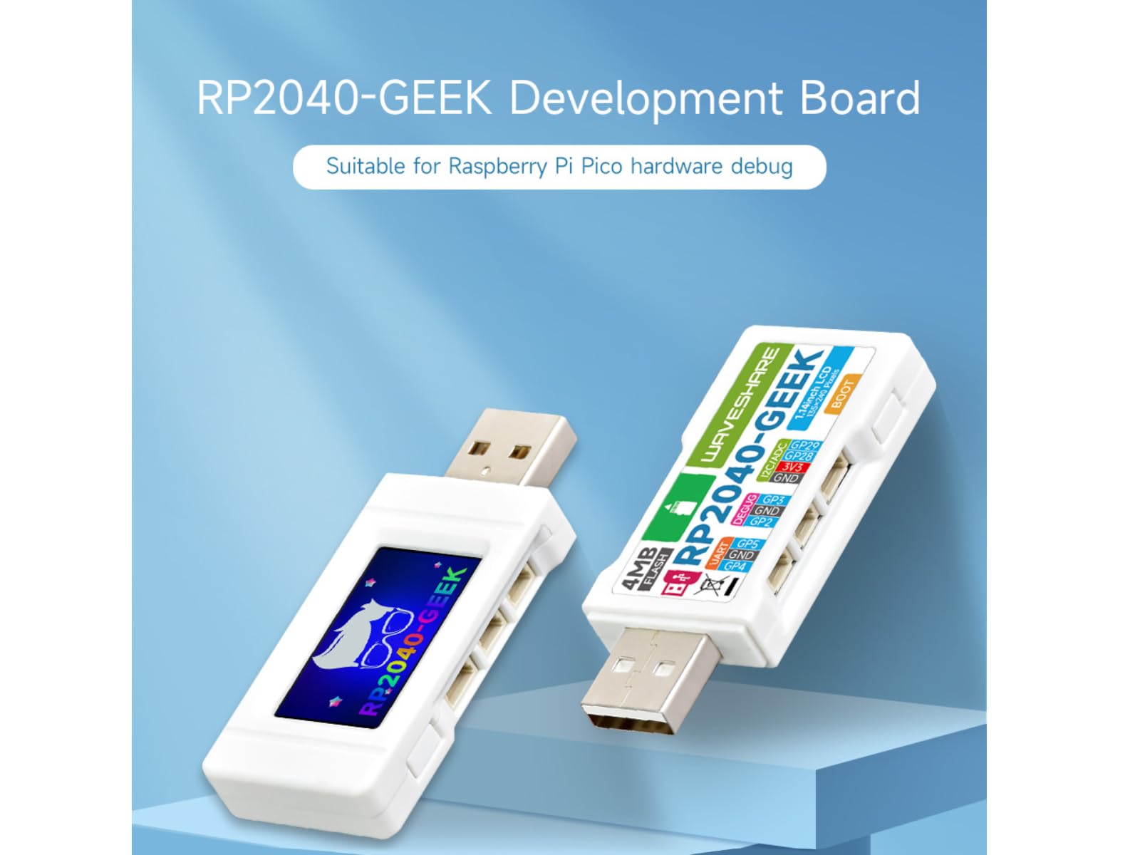 waveshare-rp2040-geek-entwicklungsboard-mit-1-14-zoll-lcd-240x135-und-swd-debugg image 2