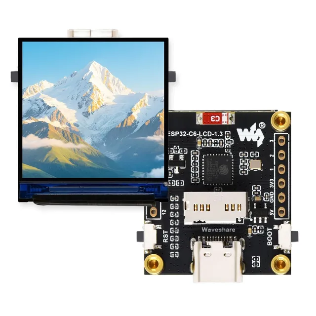 waveshare-esp32-c6-lcd-1-3-entwicklungsboard-ohne-header-1-3-zoll-display-240x24 image 1