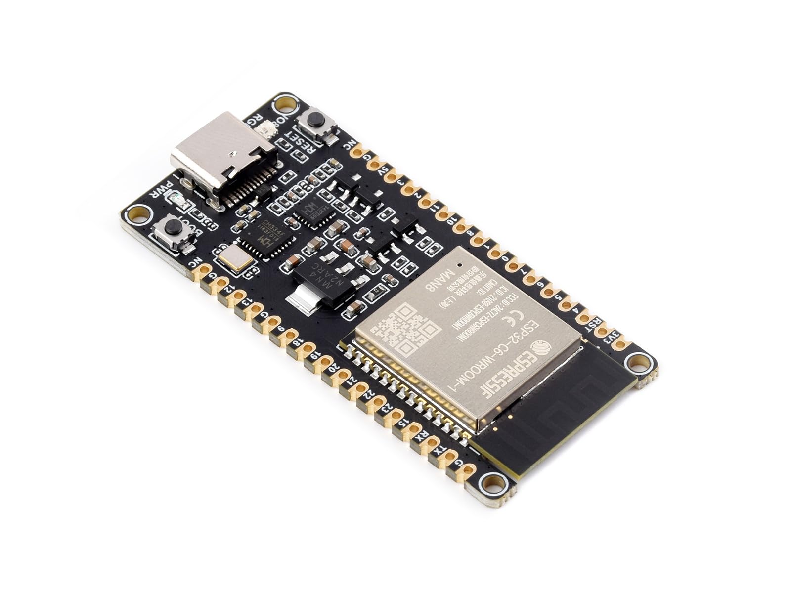 waveshare-esp32-c6-mikrocontroller-entwicklungsboard-wifi-6-160mhz-single-core-r image 1