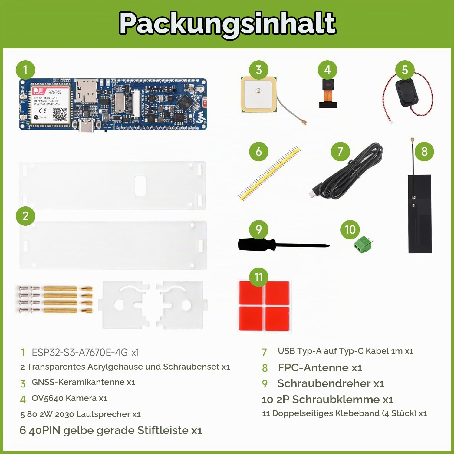 waveshare-esp32-s3-a7670e-4g-entwicklungsboard-mit-kamera-lautsprecher-und-anten image 2