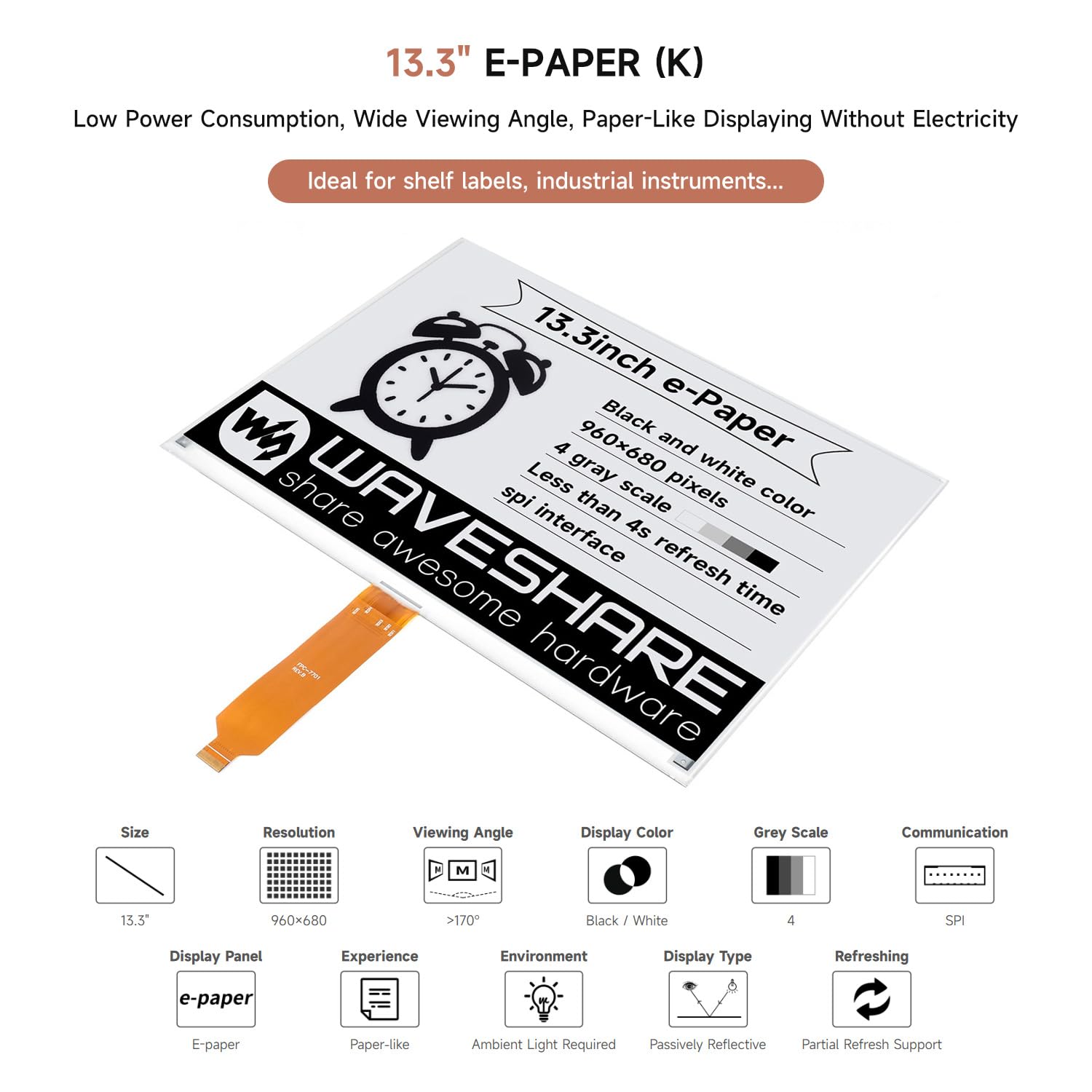 waveshare-13-3-zoll-e-paper-raw-display-960-x-680-pixel-spi-ohne-treiberplatine image 3