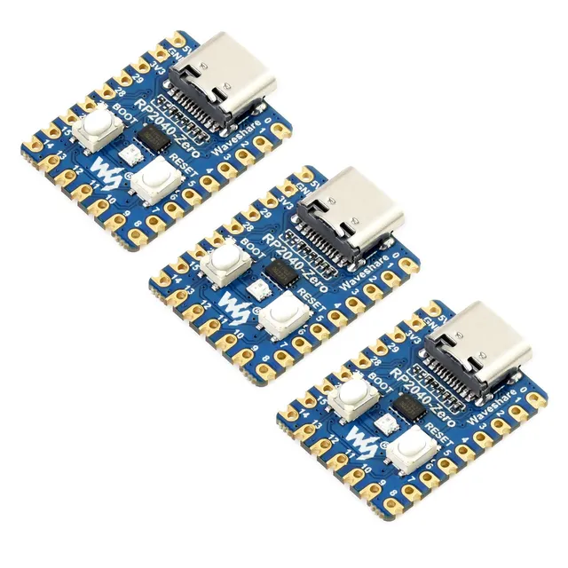waveshare-rp2040-zero-3er-set-pico-mcu-board-mit-usb-c image 1
