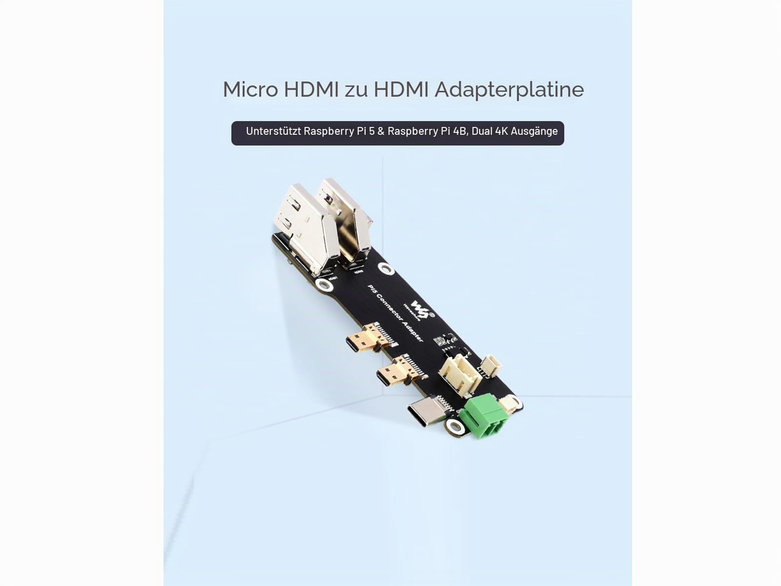 waveshare-micro-hdmi-zu-hdmi-adapter-board-f-r-raspberry-pi-5-4b-dual-4k-zwei-st image 3