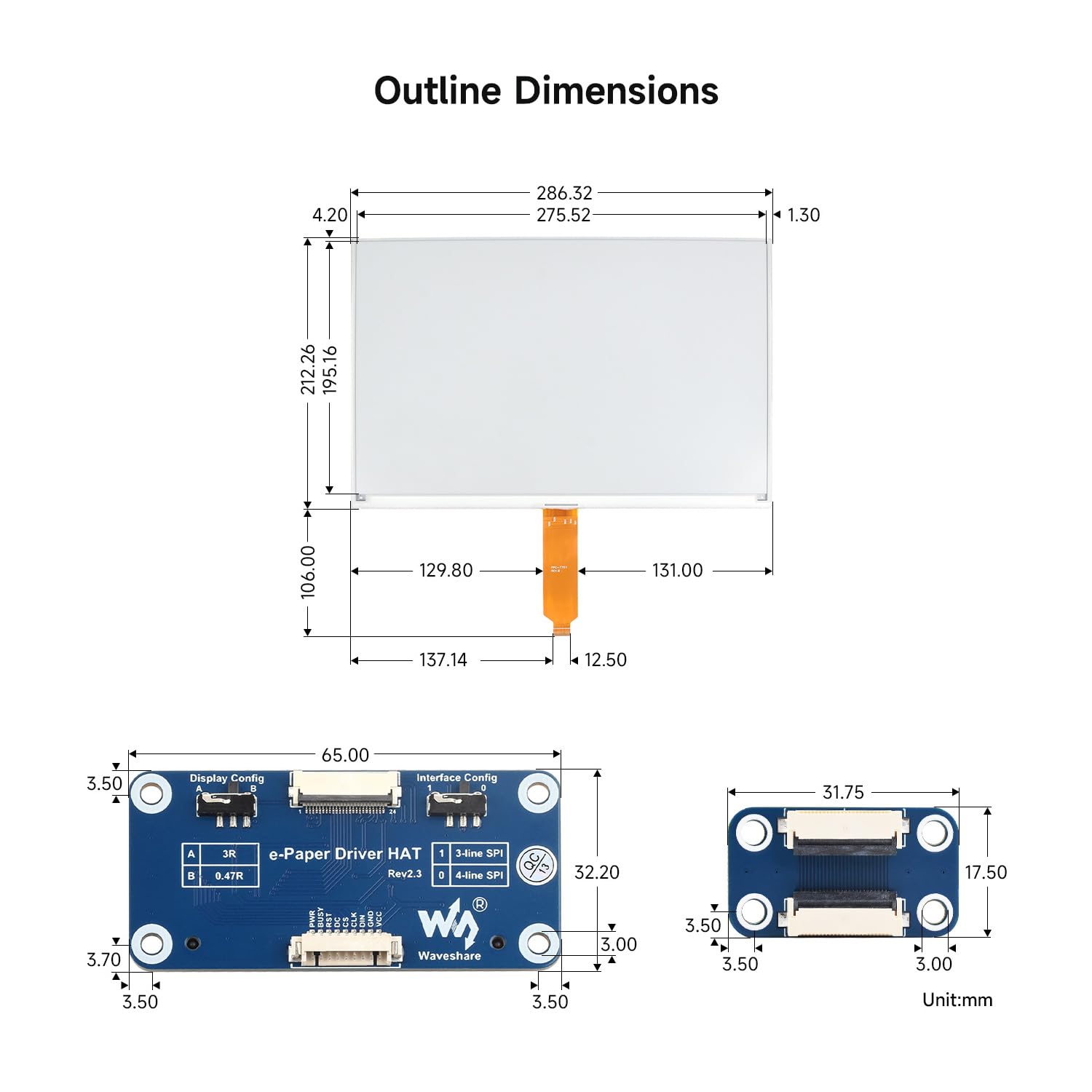 waveshare-13-3-zoll-e-paper-hat-display-960x680-spi-mit-treiberplatine image 7