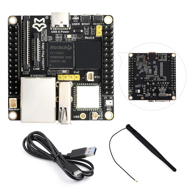 waveshare-luckfox-pico-ultra-rv1106-linux-board-arm-cortex-a7-npu-isp-8gb-emmc-m image 1