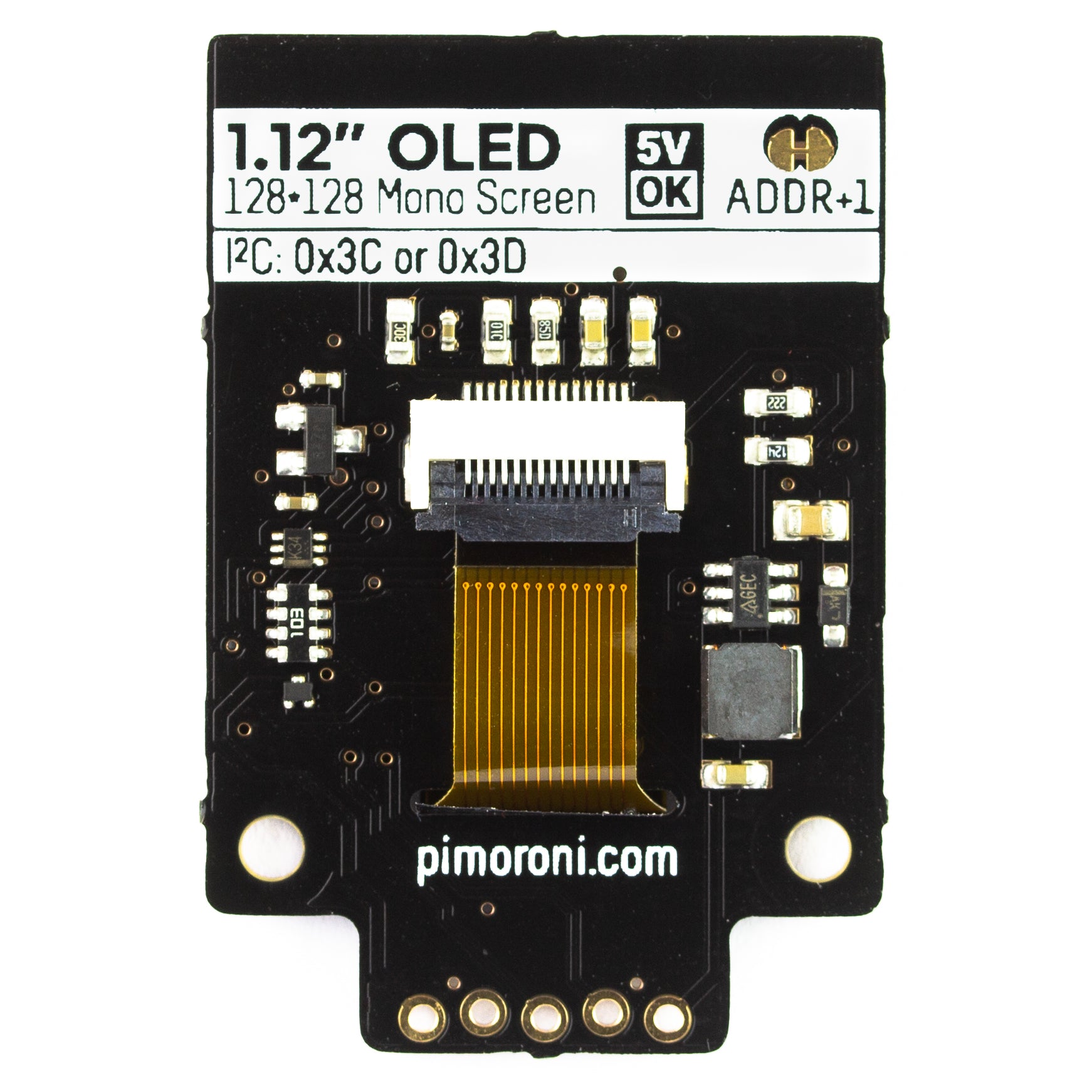 pimoroni-1-12-mono-oled-breakout-128x128-wei-schwarz image 4