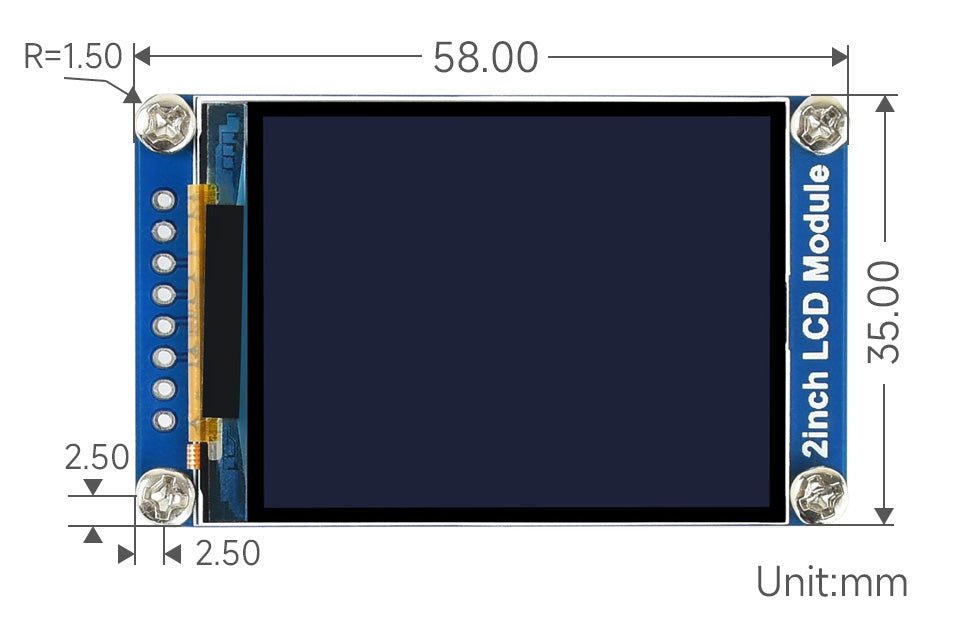 waveshare-2-zoll-tft-spi-display-modul-240x320-kompatibel-mit-arduino-und-raspbe image 6