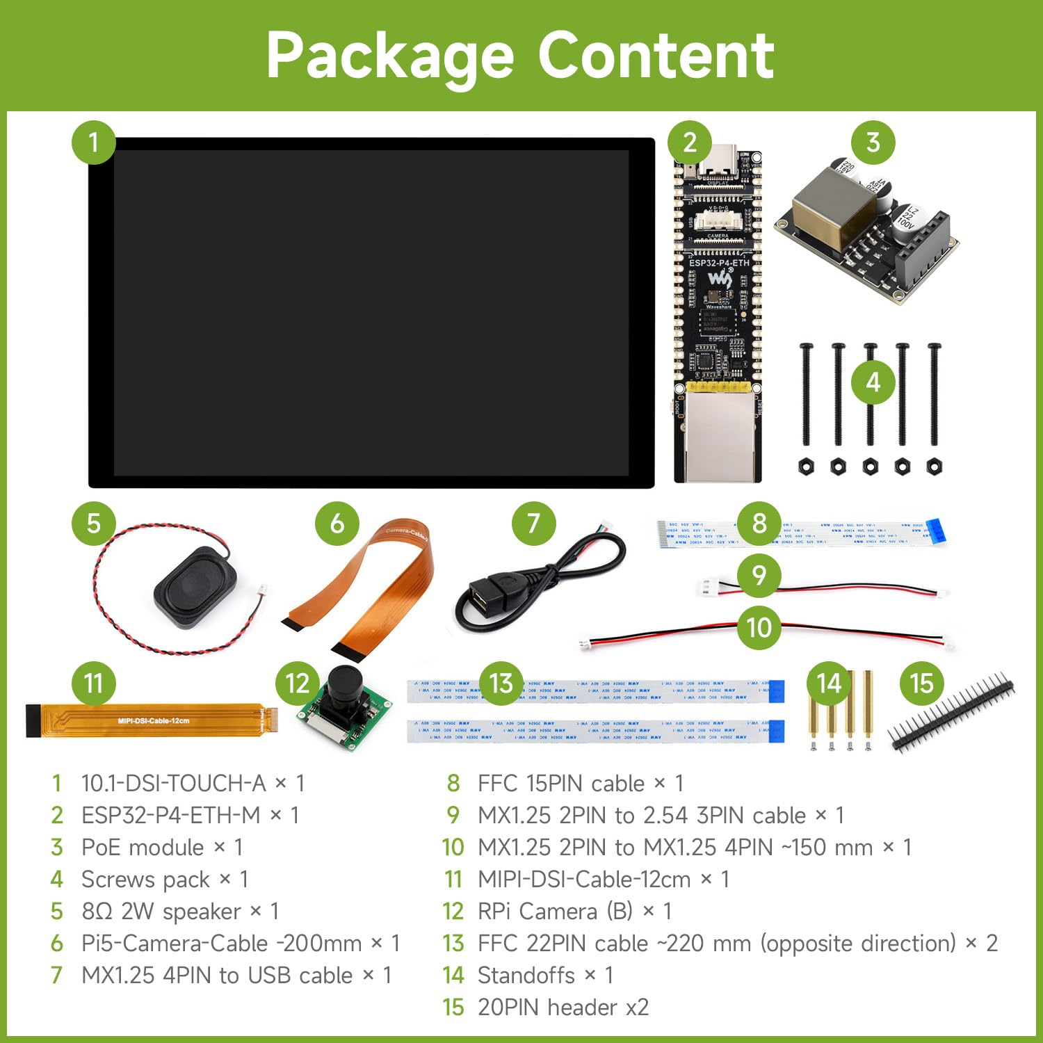 waveshare-esp32-p4-poe-eth-nh-kit-b-entwicklungsboard-esp32-p4-multimedia-board- image 2