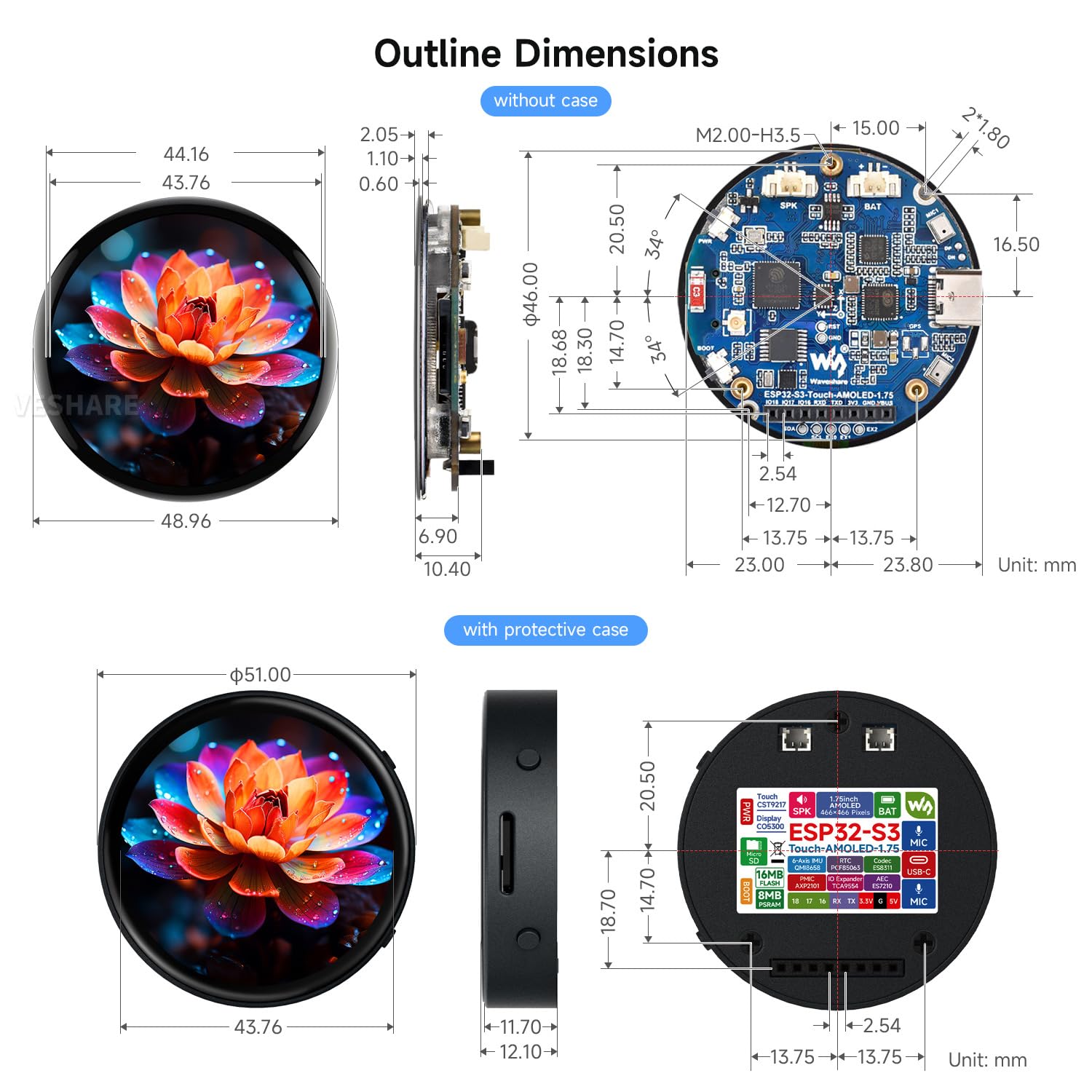 waveshare-esp32-s3-1-75-zoll-amoled-rund-touch-display-board-mit-geh-use-ohne-gp image 8