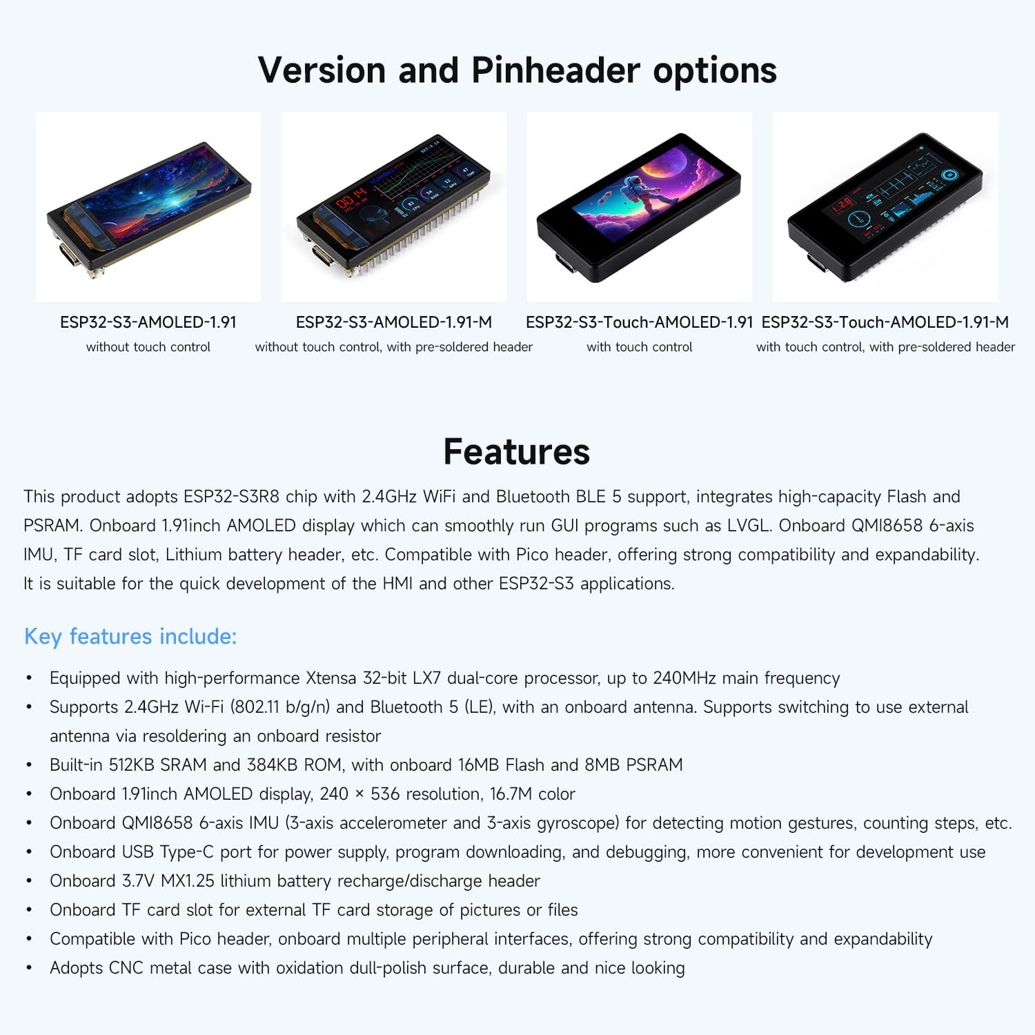 waveshare-esp32-s3-1-91-zoll-amoled-display-entwicklungsboard-mit-touch-240x536 image 4