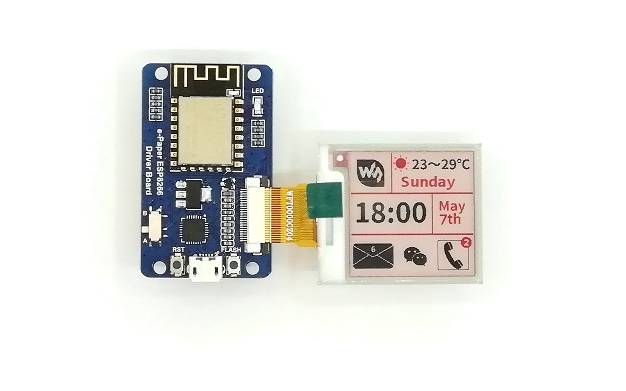 waveshare-1-54-zoll-e-ink-display-modul-200x200-dreifarbig-mit-esp8266-wifi-driv image 2