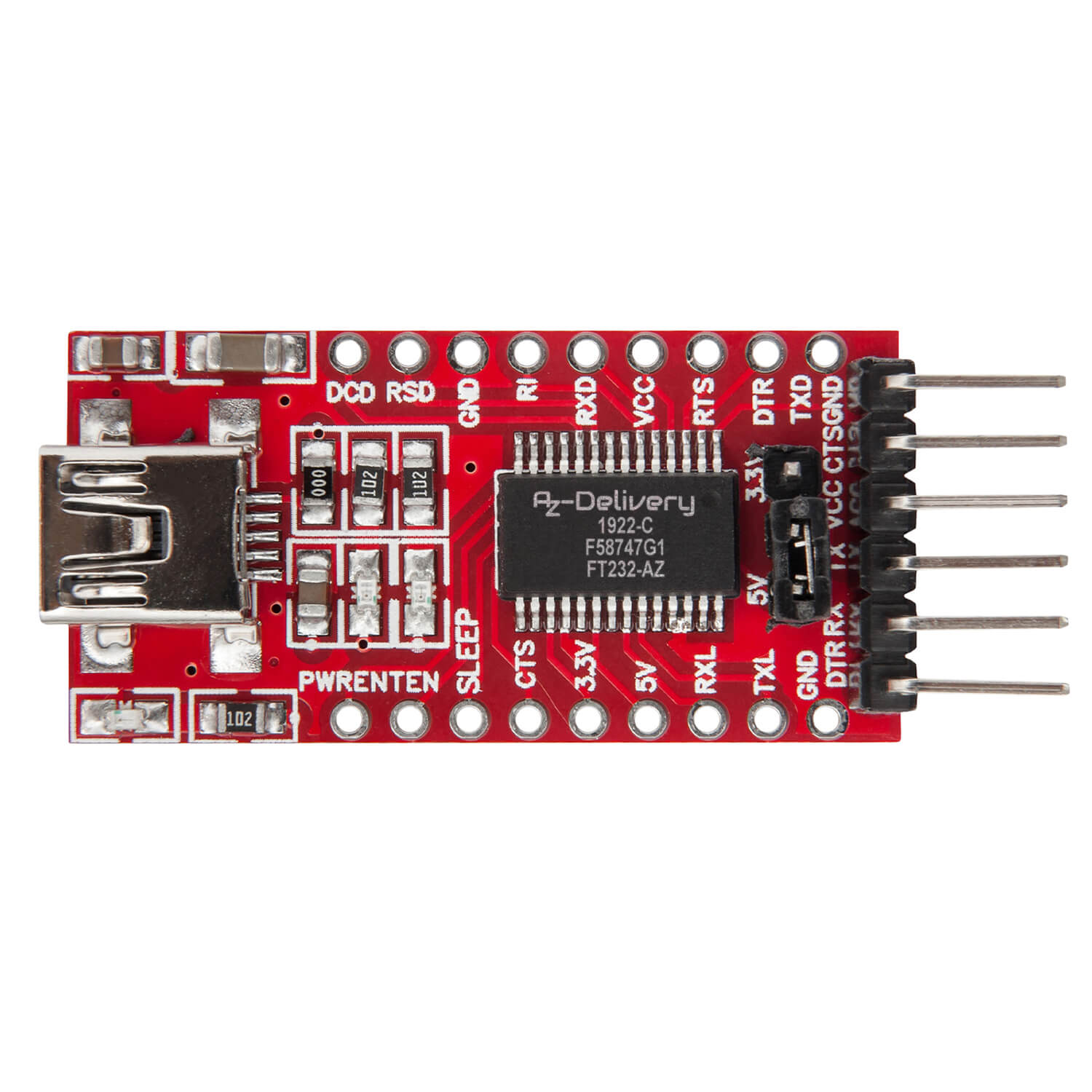 az-delivery-ft232-usb-zu-ttl-serial-adapter-3-3v-und-5v image 2