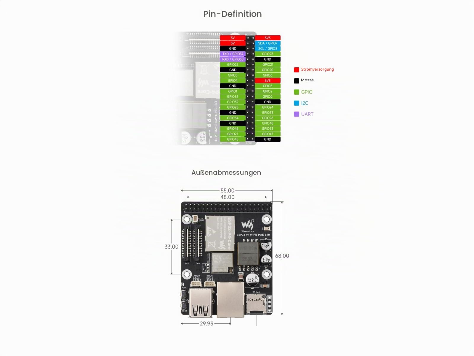 waveshare-esp32-p4-wifi6-poe-eth-entwicklungsboard-esp32-p4-esp32-c6-wi-fi-6-bt5 image 6