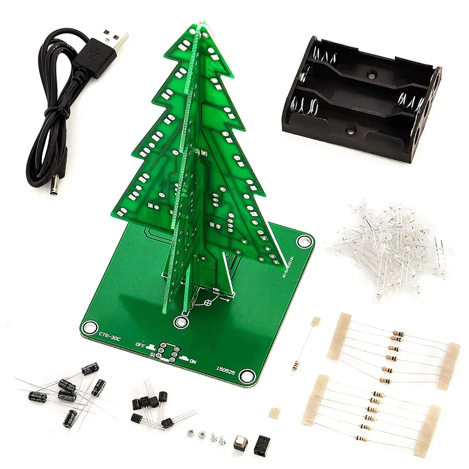 az-delivery-diy-led-weihnachtsbaum-l-t-kit-mit-bunt-blinkenden-lichtern image 1