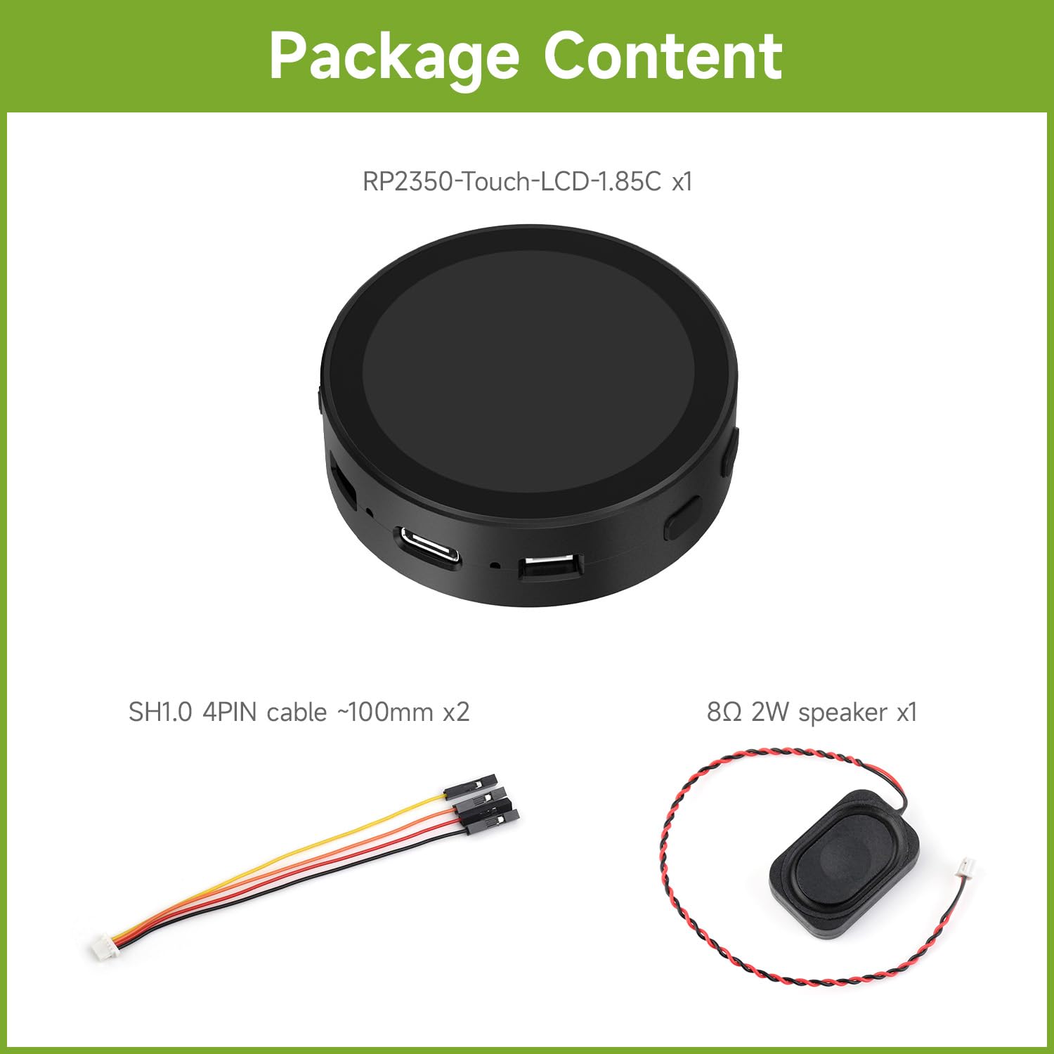 waveshare-rp2350-1-85-zoll-round-lcd-entwicklungsboard-360x360-standard-version image 2