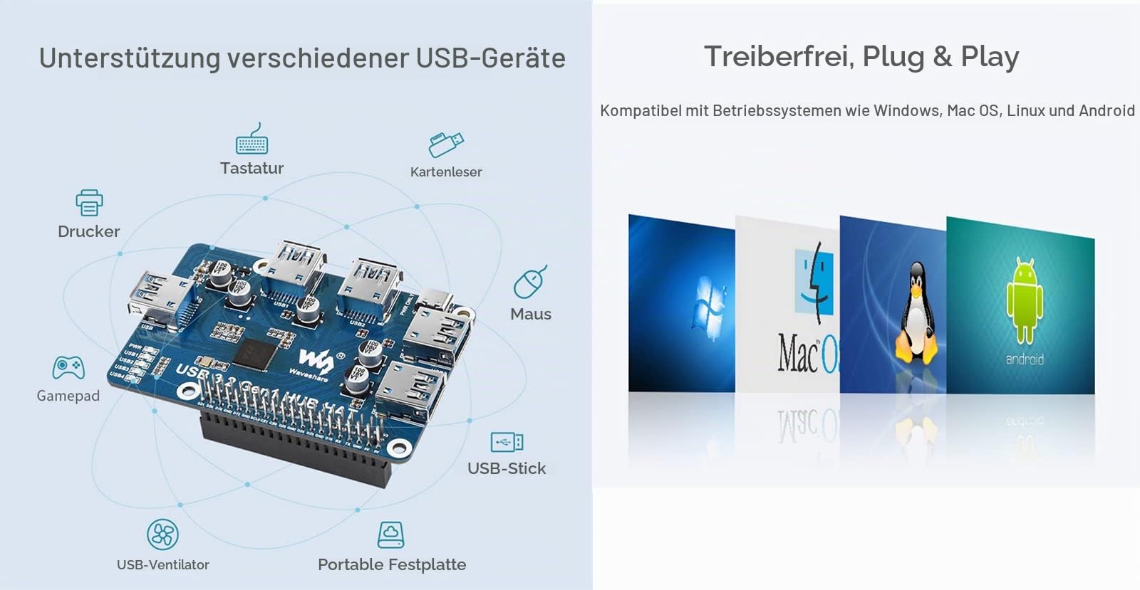 waveshare-usb-3-2-gen1-hub-hat-f-r-raspberry-pi-4x-usb-ports-plug-play image 6