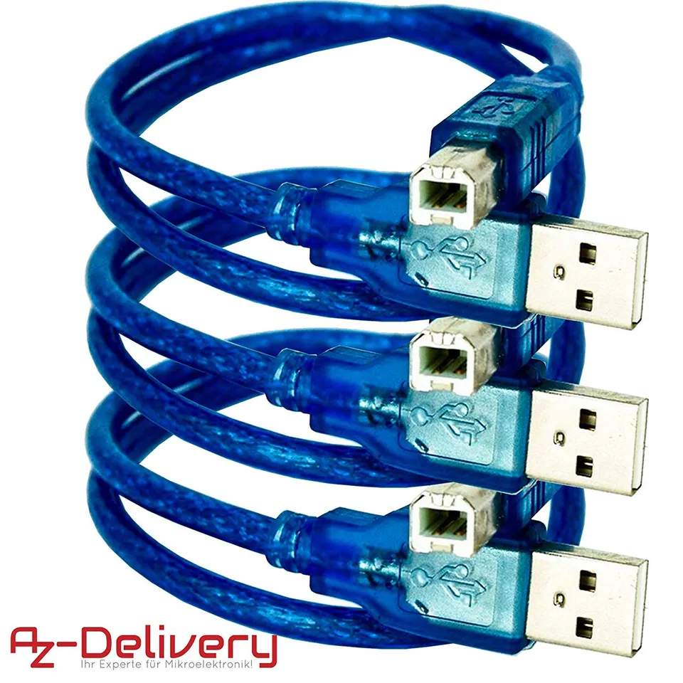 az-delivery-usb-b-auf-usb-a-kabel-blau-f-r-uno-r3-und-mega-2560 image 1