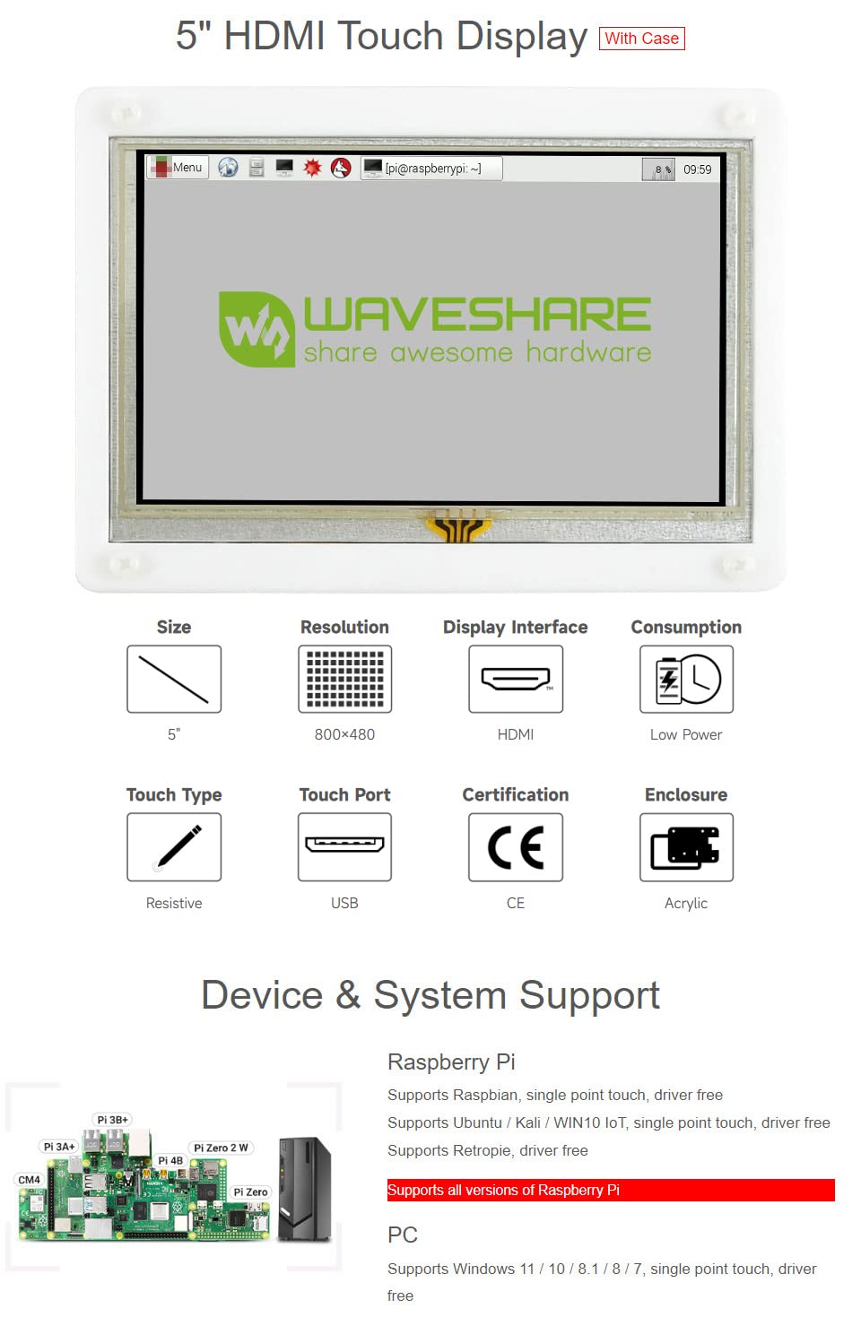 waveshare-5-zoll-hdmi-lcd-b-mit-zweifarben-geh-use-resistiver-touch-800x480 image 4