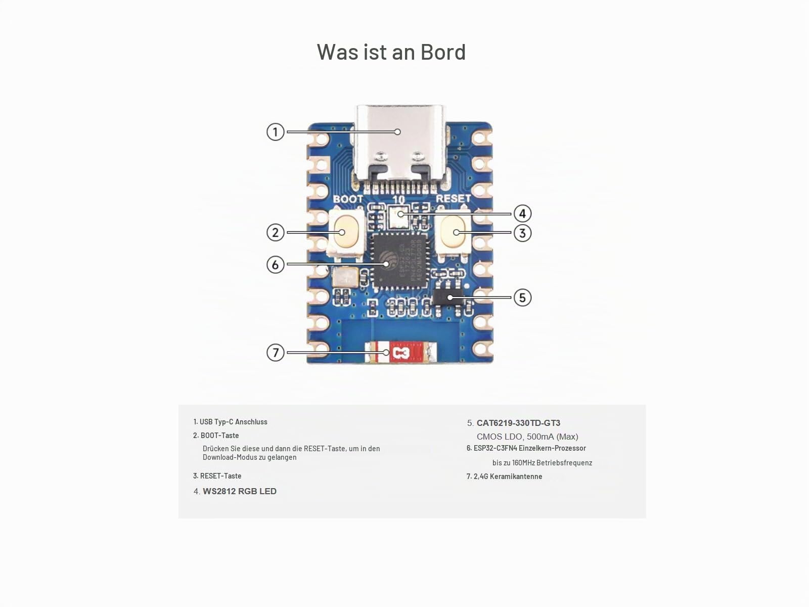 waveshare-esp32-c3-mini-entwicklungsboard-esp32-c3fn4-wi-fi-bluetooth-5-vorgel-t image 3