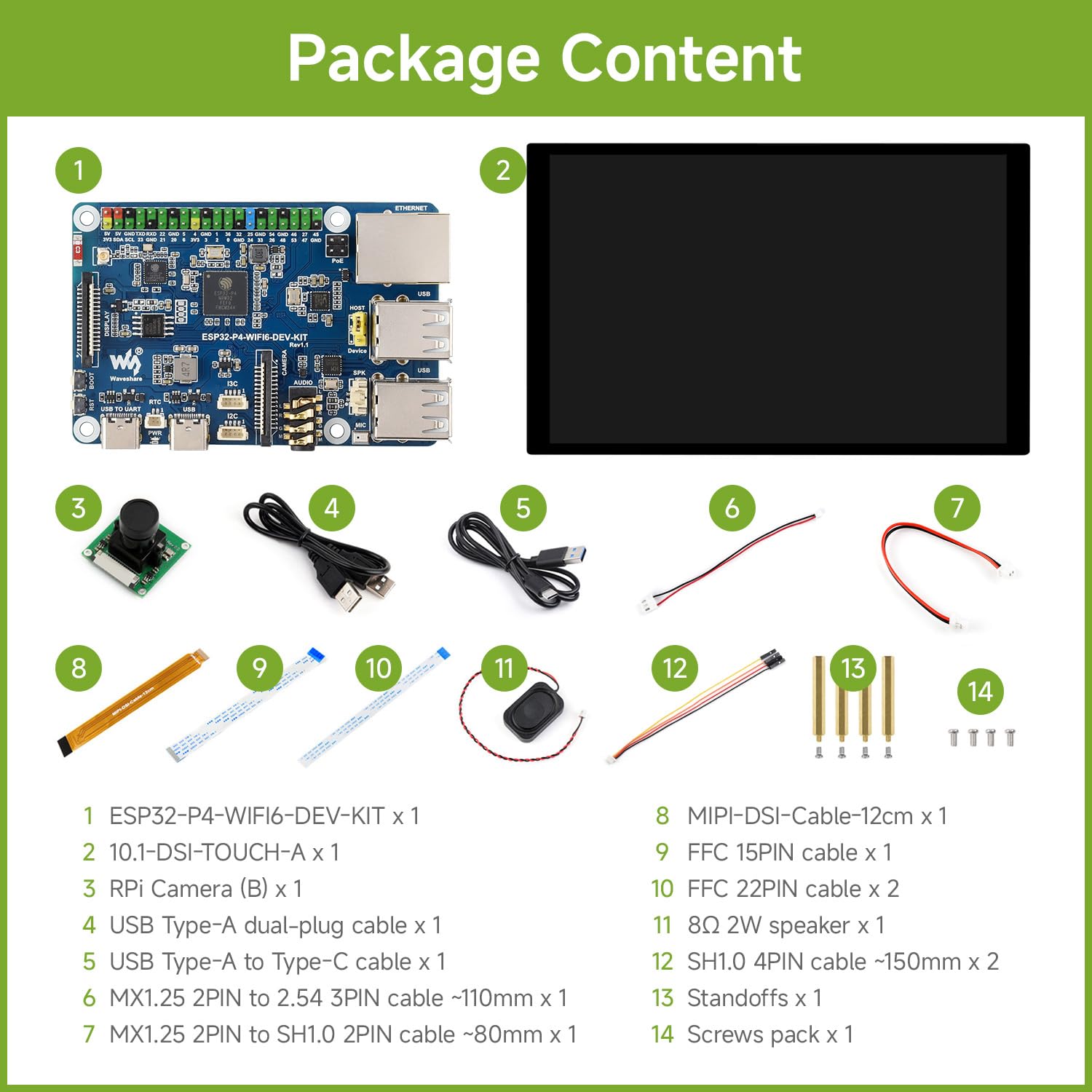 waveshare-esp32-p4-wifi6-dev-kit-entwicklungsboard-mit-10-1-zoll-display-esp32-p image 2