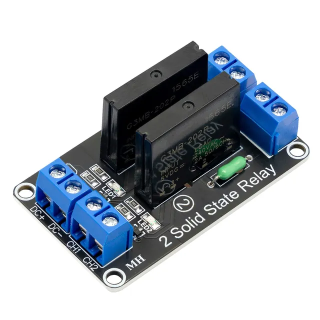 az-delivery-2-kanal-solid-state-relais-5v-dc-low-level-trigger-power-switch-modu image 1