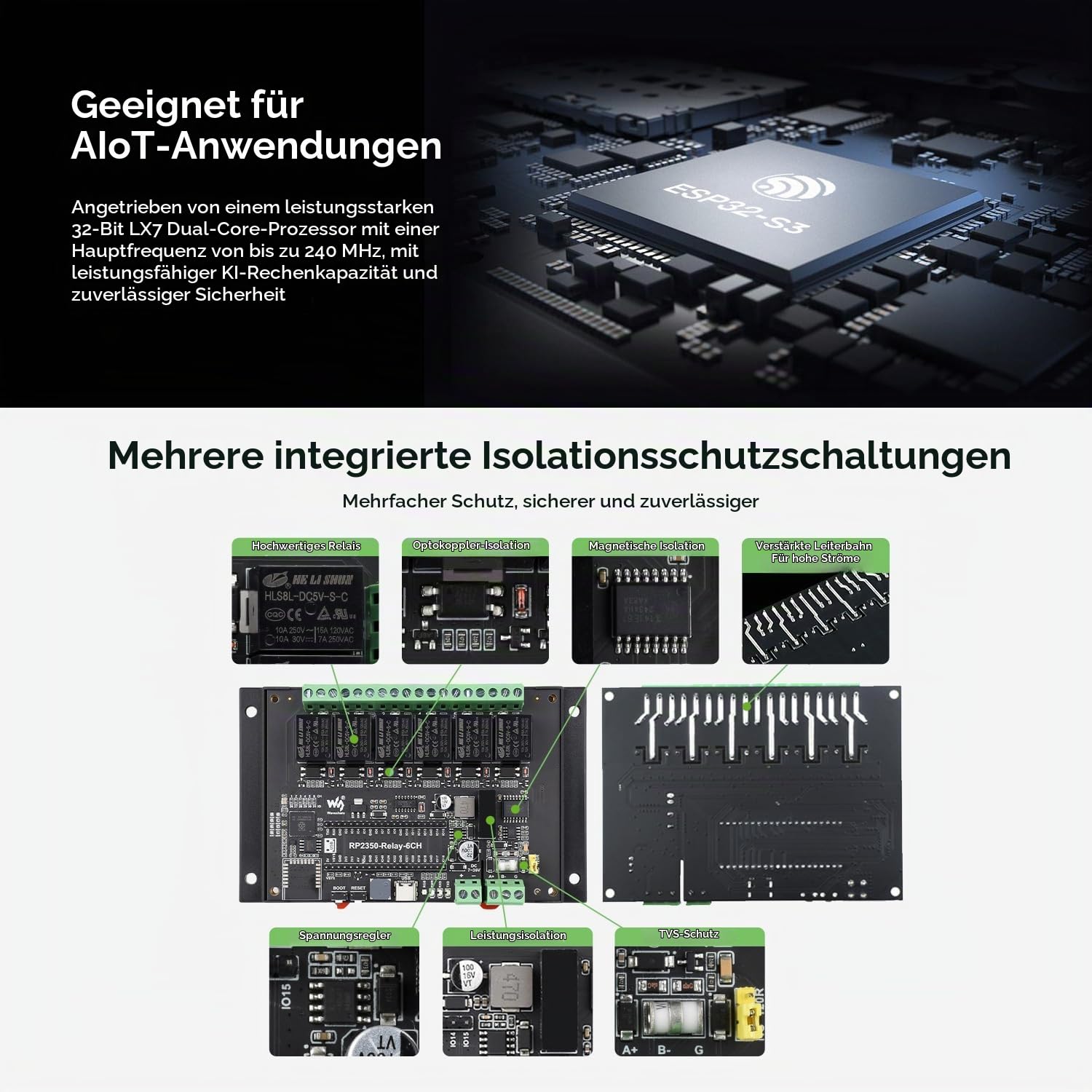 waveshare-industrial-6-kanal-rp2350-relaismodul-pico-hat-steuerung-mit-rs485 image 5