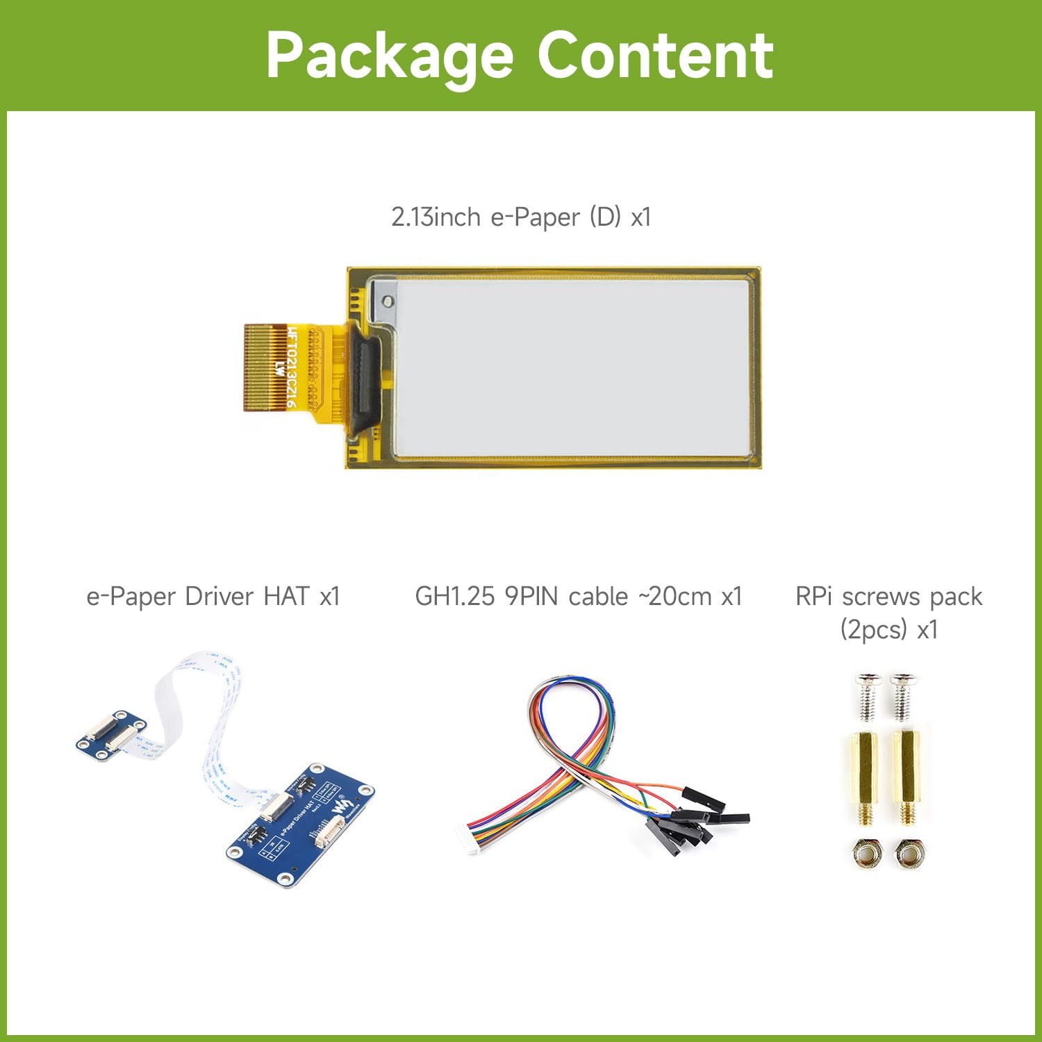 waveshare-2-13-zoll-flexibles-e-ink-display-hat-f-r-raspberry-pi-212x104 image 2