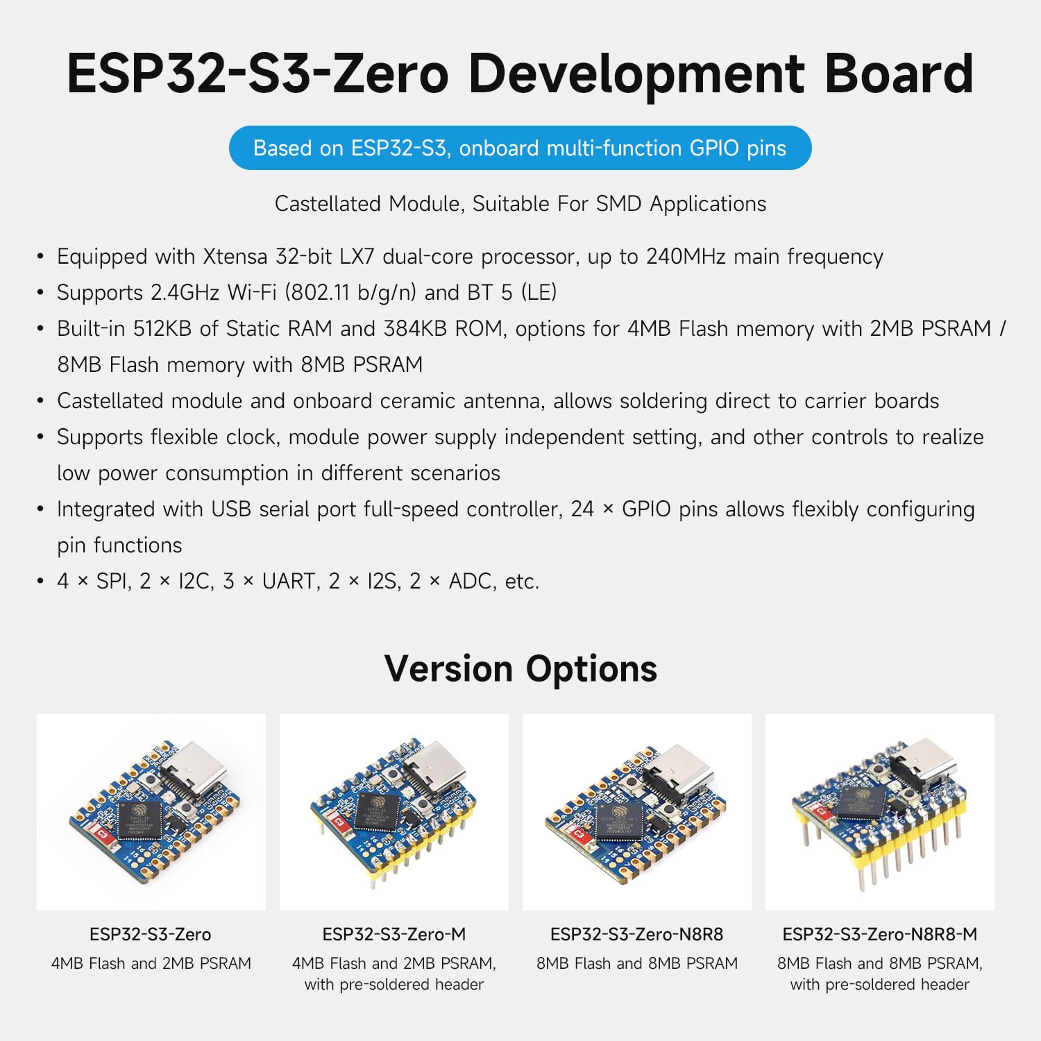waveshare-esp32-s3-mini-development-board-esp32-s3-dual-core-240mhz-wi-fi-ble-5 image 3