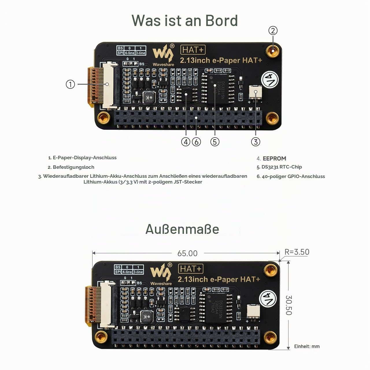 waveshare-v4-2-13-zoll-e-paper-hat-250x122-schwarz-wei-spi-f-r-raspberry-pi image 7