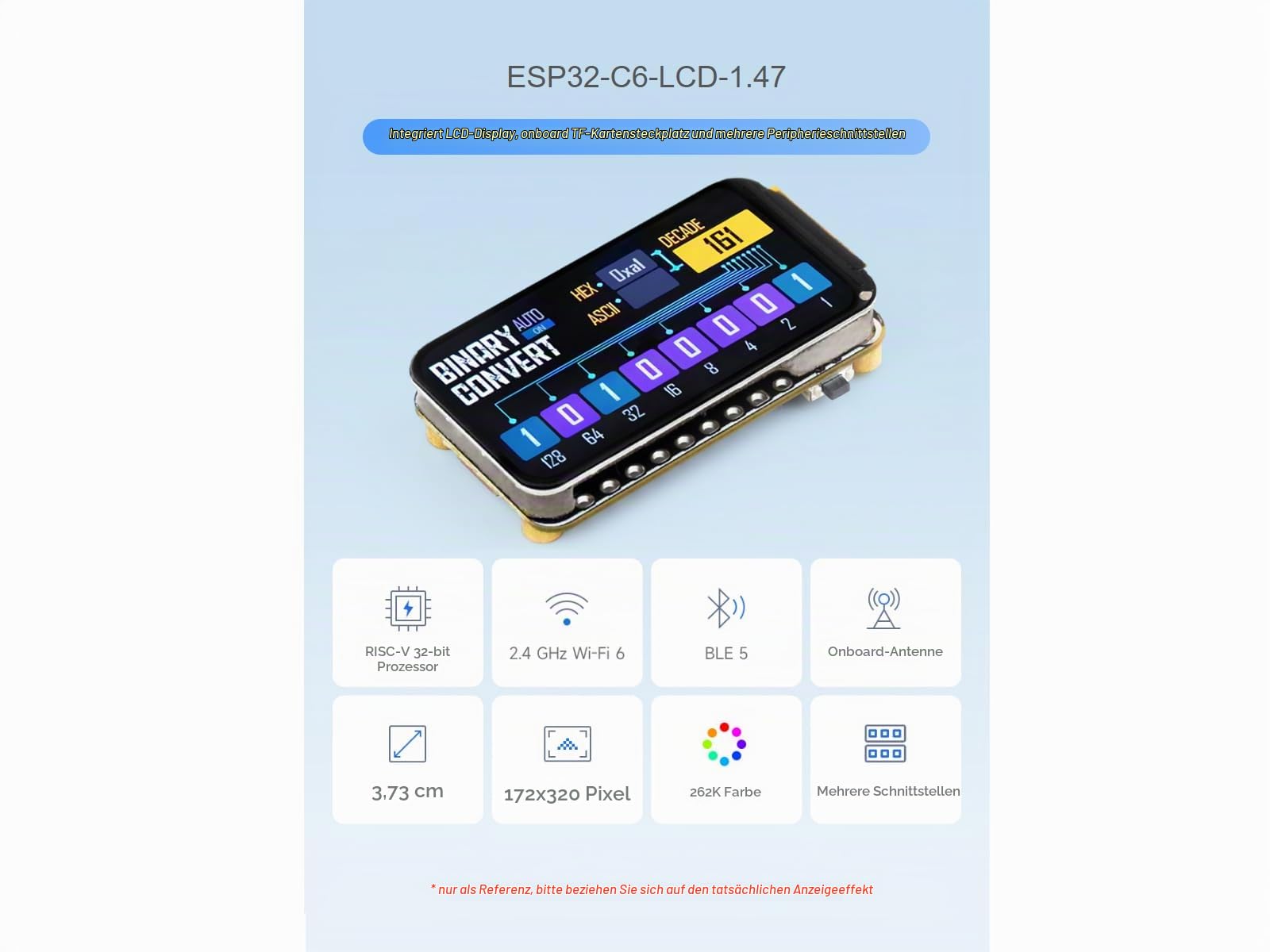 waveshare-esp32-c6-touch-lcd-1-47-entwicklungsboard-1-47-zoll-touch-display-wifi image 2