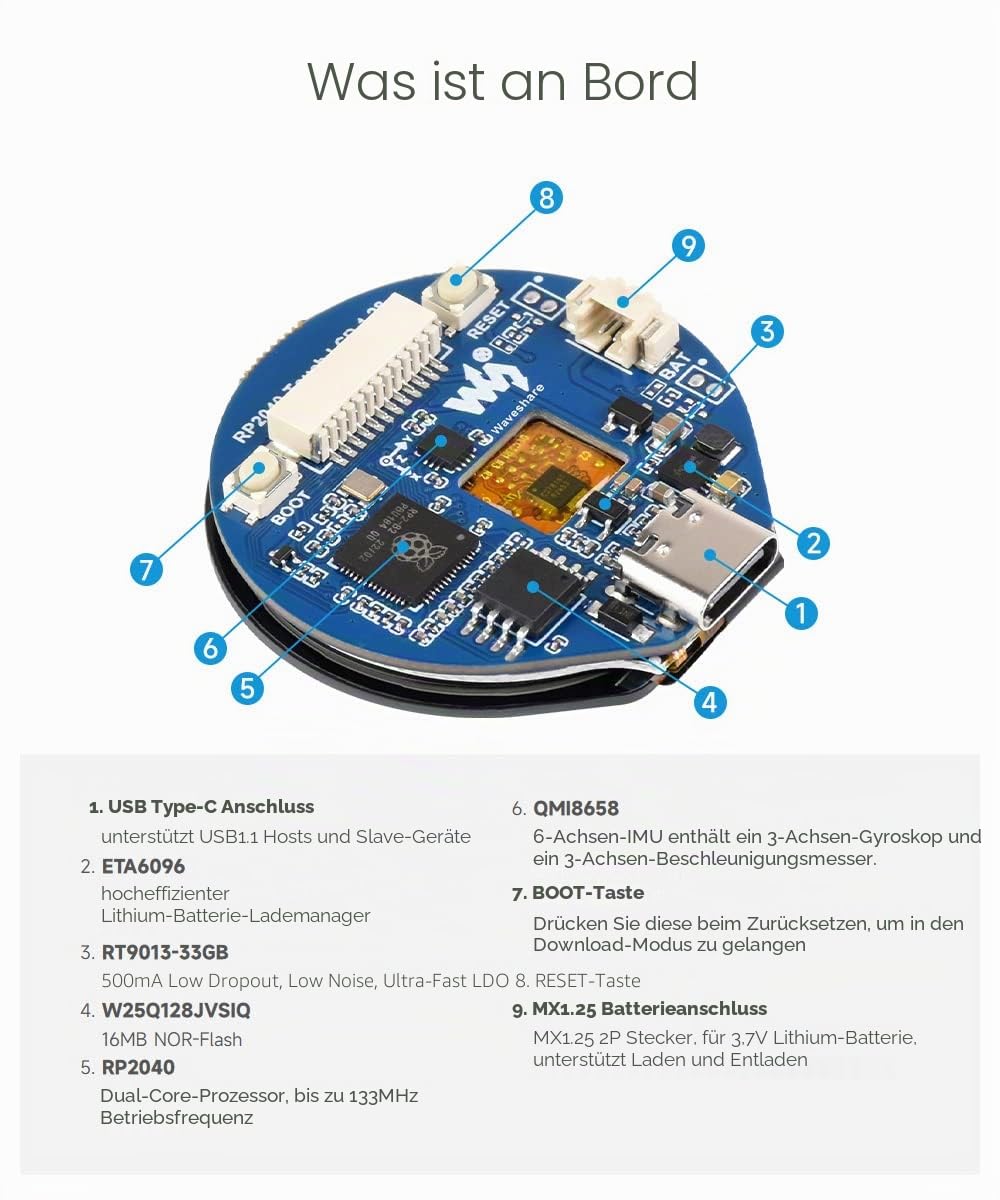 waveshare-rp2040-touch-lcd-1-28-entwicklungsboard-mikrocontroller-mit-1-28-zoll- image 5