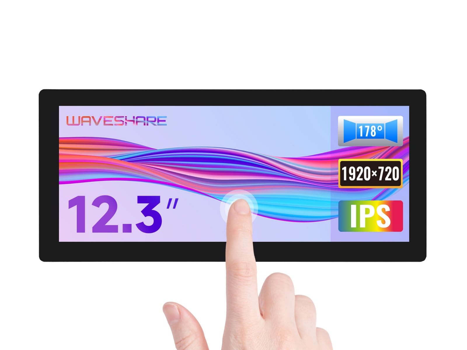 waveshare-12-3-zoll-kapazitiver-touchscreen-lcd-1920-720-hd-600-cd-m-hdmi-ips-ge image 1